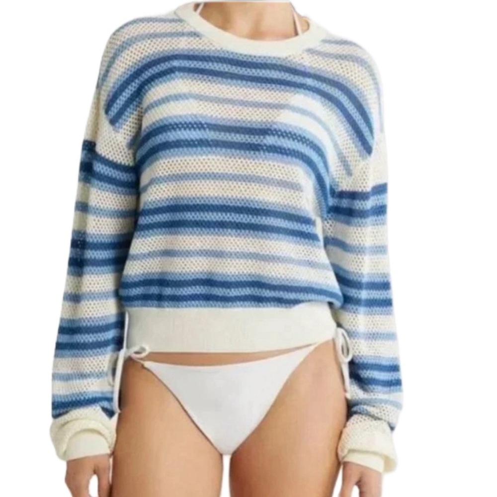 NWT Solid & Striped Medium Blue Sweater TobiTop Pullover Crewneck Marina Stripe